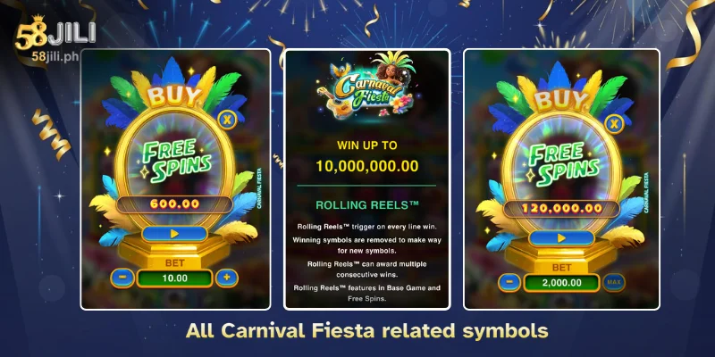 All Carnival Fiesta related symbols